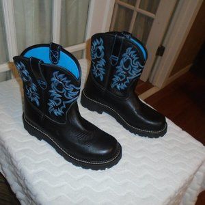 ARIAT Fatbaby Women's Cowboy Boots Size 9.5 B Black Pull On 10000833